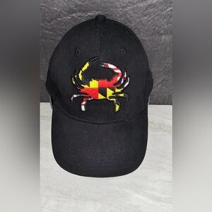 Black Maryland Crab Baseball Cap